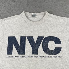 Vintage Heath Knit NYC New York City Adult Medium T Shirt Made In USA 90s EUC