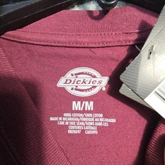 Dickies Heavyweight SHIRT Mens MEDIUM Red Burgundy Work Relaxed Long Sleeve NWT