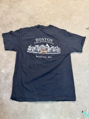 Harley Davidson 100% Cotton (Boston, MA) Black T-Shirt L