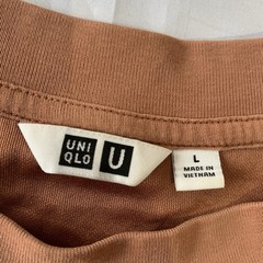 Uniqlo Uni Qlo Mens Brown T-Shirt Large Cotton Polyester