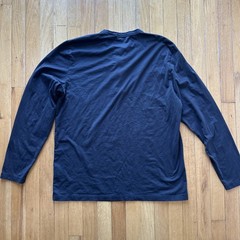 THEORY Men Henley XL Black Jersey Lightweight 3 Button Classic Soft