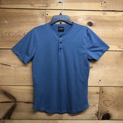 Cuts Curve Hem LOT OF 2 1/4 Button Crew Neck T-Shirt Mens Size Medium Stretch