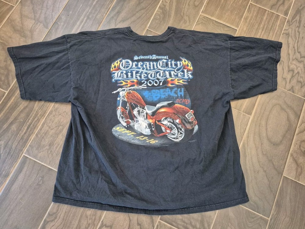 7th Annual Ocean City Bike Week Men’s Black Tshirt Size 3Xlarge 2007 Motorcycle