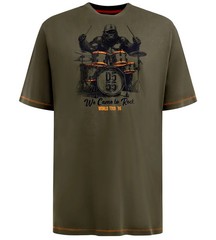 D555 Duke Big Mens T-Shirt Gorilla Playing Drums Print Plus Size 2XL-10XL 601804