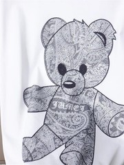 New Men Luxury Diamond Bear Rhinestones Fashion T-Shirt High Quality