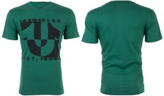 $69 TRUE RELIGION Green HORSESHOE SPLIT Short Sleeve Designer Graphic T-shirt