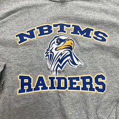 Gildan Adult Long Sleeve Heavy Cotton T-Shirt Size Small Gray NBTMS Raiders Tee