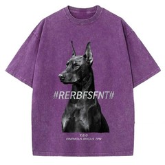 100% Cotton Oversized T-Shirt, Monochrome Doberman Vintage Streetwear Unisex Tee