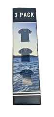 New NAUTICA Small 34-36 Men’s 3-Pack White V-Neck Cotton T-Shirts w/Logo