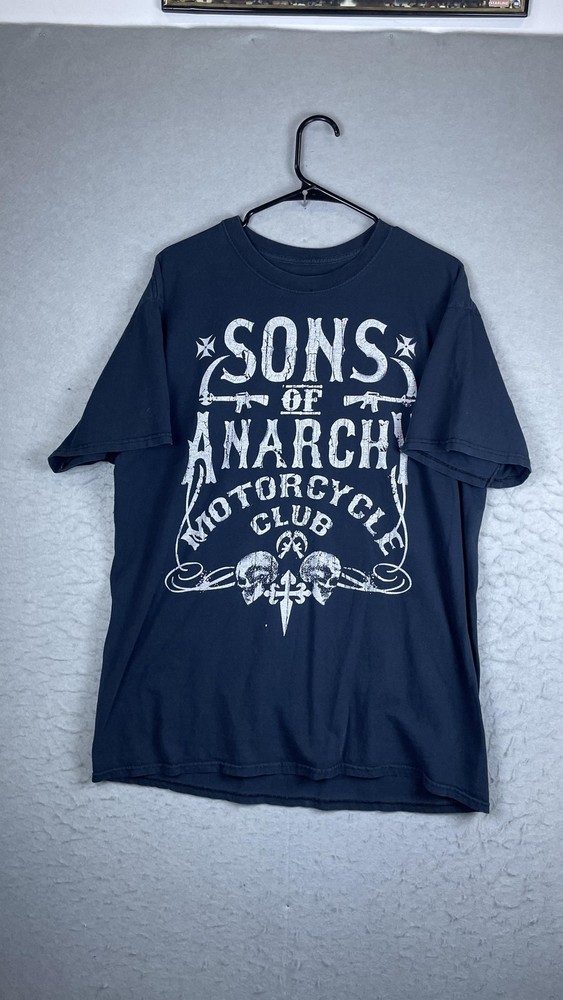 Sons Of Anarchy Shirt Mens Large Blue Motorcycle Graphic Tee T-Shirt TV Show