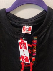 NWT Peru Souvenir Nazca Geoglyph Bird Shirt Lace Collar Peruvian Large