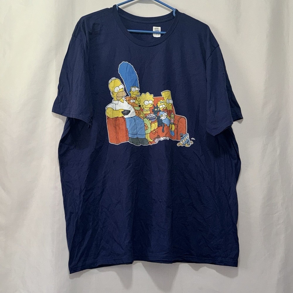 The Simpsons T Shirt Blue Graphic Print Mens Size 3xl NWOT E568