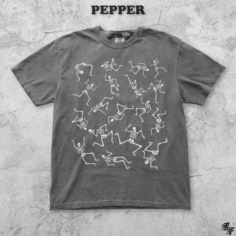 Dancing Skeletons Comfort Tee Vintage Style Halloween Spooky Gift