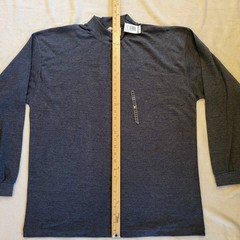 Vintage BCC Blues Navy Blue Long Sleeve T-Shirt, XL, High Neck, Cuff Sleeves