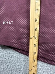 Bylt Drop Cut Lux S/S Performance Stretch Burgundy White Polka dots Mens Large