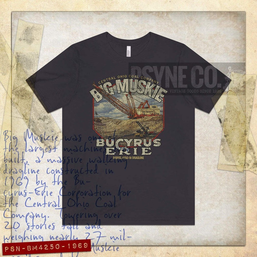 Big Muskie Model 4250-W Dragline 1969 Vintage Men’s T-Shirt