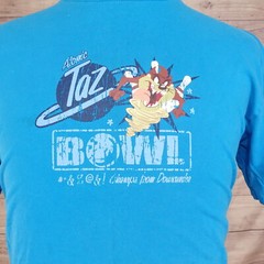 VINTAGE LOONEY TUNES ATOMIC TAX BOWL CARTOON T-SHIRT SIZE L/XL (21X27)