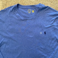 Polo Ralph Lauren T-Shirt Long Sleeve 100% Cotton Blue Mens Size 3LT TALL