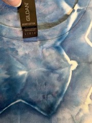 Blue Tie Dye Cotton Crew Neck T-shirt New Size Large