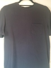 Paper Denim & Cloth Mens Navy Blue Short Sleeved Pocket Stretch Tshirt UPF 50 S