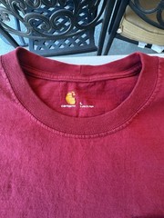 Carhartt Men’s K126 Loose Fit Heavyweight Long Sleeve Pocket T-Shirt Red