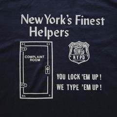 Vintage 90s NYPD New Yorks Finest Helpers T Shirt Medium Jerzees Single…