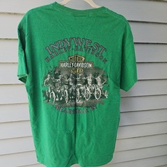 OFFICIAL HARLEY DAVIDSON T Shirt Heather Green Large Indywest Plainfield Indiana