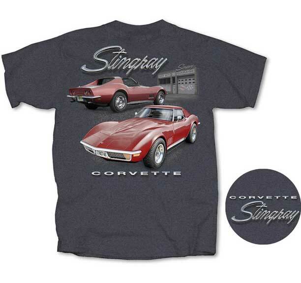Chevy Chevrolet Corvette Stingray Garage Muscle Cars Trucks T Shirt CV2SG-GY