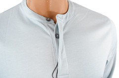 Alfani Mens Henley T-Shirt New M Light Blue Long Sleeves Stretch Standard Solid
