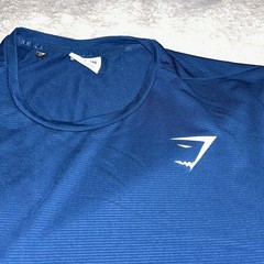 Gymshark Shirt Vented Stretch Large Teal Athletic Gym Training Running Casual