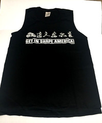 Get In Shape America Cal Cru Sleeveless Shirt Black Adult Medium