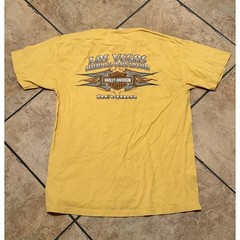 Harley-Davidson Shirt Mens Large Yellow Running Free Wolves Las Vegas Tee 2009