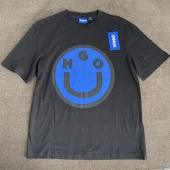 Hugo Boss T-Shirt Men’s Small Nimper Crewneck Graphic Print Logo Black/Blue