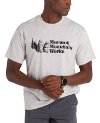 Marmot Men’s MMW Logo Crewneck Graphic T-Shirt Light Grey Heather-Medium