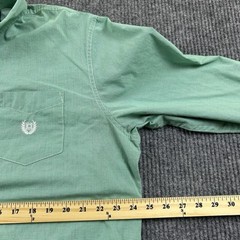 Chaps Mens XL Easy Care Long Sleeve Button Up Pocket Casual Green Shirt