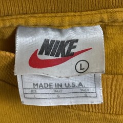 Vintage Nike Shirt Mens Large 90s Yellow USA Made Essential Green Swoosh Check