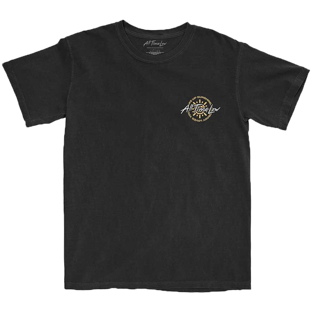 Men’s All Time Low Wake Up Sunshine Track List T-shirt Small Black