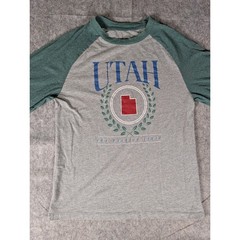 Home State Apparel Utah The Beehive State Raglan Long Sleeve Shirt Gray Green