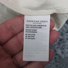 American Eagle Shirt Mens Medium Tall Off White Graphic Dog Established 1977 NWT