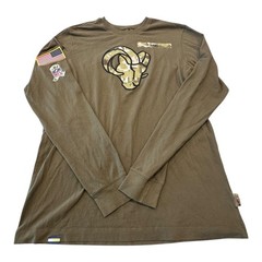 Nike NFL Rams Men Size Small On Field Apparel Long Sleeve Dri-Fit T Shirt Olive