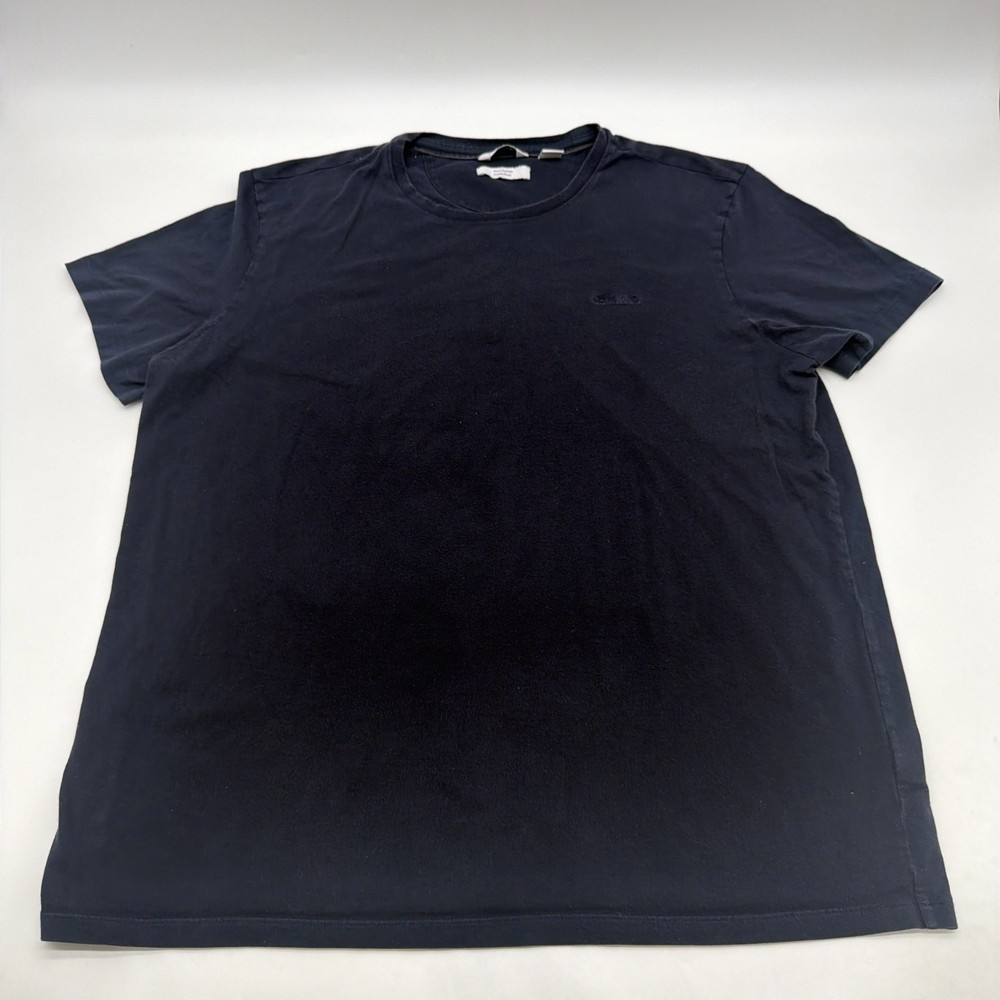 Calvin Klein Pima Cotton T-shirt Men XL Black Logo Embroidered.#46634