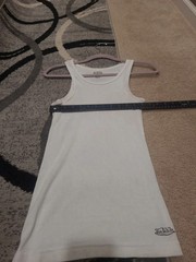 Von Dutch Originals Medium Mens Ribbed White Tank Slim Fit Scoop Neck