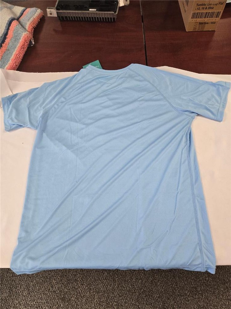 = Willit Men UPF 50+ Fishing Shirt Short Sleeve Light Blue Polyester NEW