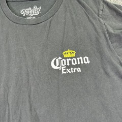 Corona Extra Shirt Mens Medium Gray Black Tee Luv Graphic Beer Bottle Tee Logo