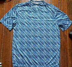 REEL LEGENDS Mens Sz Medium Reel-Tec T-shirt Cool Easy Care Blue, VGUC