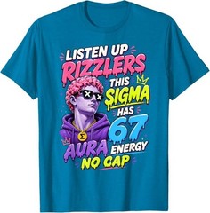 67 Funny Sigma 6 7 Aura No Cap Gen Z Meme Boys T-Shirt
