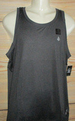 MENS VOLCOM STONE DRY CHARCOAL PERFORMANCE ACTIVE UPF 50+ TANK TOP T-SHIRT M