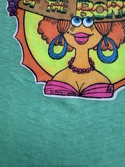 Vintage 70s Single-Stitch Graphic Art T-Shirt South Of The Border Iron On Green