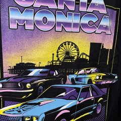 Ford Road Trip T-Shirt Mens XL Black Retro Santa Monica Mustang Fever Graphic
