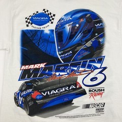 Vintage NASCAR Checkered Flag Sports MARK MARTIN No. 6 VIAGRA (Medium) T-Shirt